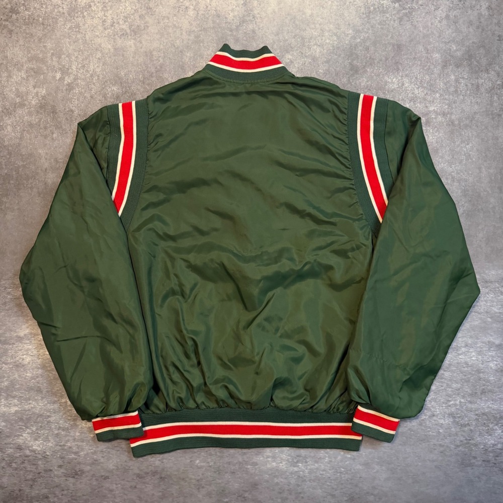 VTG 90s Arsenal Technical High School Varsity Jacket XXL Green Nylon Bomber IN - Picture 2 of 8